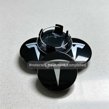 4PCS 56mm/2.2in White/Black Wheel Center Caps for Tesla Model 3/S/X/Y picture