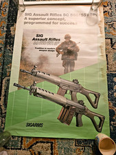 Vintage SIG Arms SG 550 551 SP Rifle Poster Original Swiss 35.5x50.5 Large picture