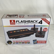 Atari Flashback 4 Classic Game Console Bundle 75 Built in Games with Poster picture