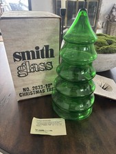 Vintage L E Smith 10” Green Christmas Tree New In Box picture