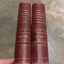 ANTIQUE Scribner's Monthly - Bound Vol XIII & XIV 1876) / ILLUSTRATED picture