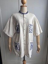 Vintage Guatemala Quetzal Hand Embroidered Cotton Shirt picture