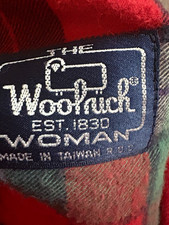 Woolrich women’s  Red Cotton Flannel Button-Up Shirt L Long Sleeve Pockets 6635 picture