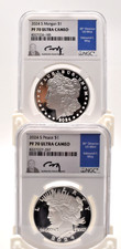 2024 S Morgan & Peace Dollar 2pc Set NGC PF70 1$ Coin USMD Signed Edmund C. Moy picture