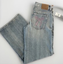 Aeropostale Super Low Rise Baggy Wide Leg Jean Size 4 R New With Tags Rhinestone picture