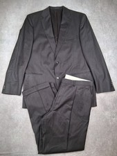 Daniel Cremieux Loro Piana Suit 43L Pants 37 Brown Pinstripe Super 130s Wool  picture