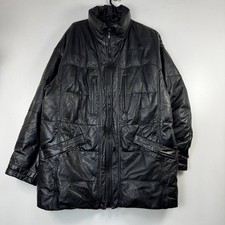 RARE Bogner Vintage Black Leather Jacket Hooded Limited Edition 21/99 Men's XL picture