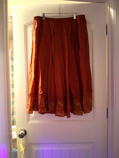 Coldwater Creek Indie midi skirt with brown & gold detail at bottom size PL picture