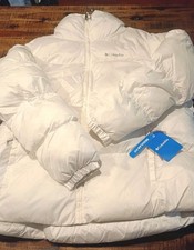 Womens Columbia Pioneer Summit Waterproof Heavy Puffer Jacket White Sz XL NWT picture