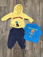 Vintage 1997-98 Curious George Boys 18m 3pc Outfit Set Hoodie Sweats, Tee picture