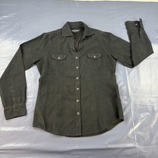 North River Outfitters Shirt Womens Medium Green Button Up Long Sleeve Top picture