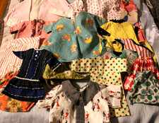 Vintage 18 Pc Clothing Lot for Dolls Home Made Dress Skirt Shorts Blouse picture
