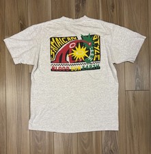 Vintage Jamaican Style T Shirt Mens L 90s Rasta Reggae Blood Sun Earth picture