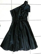 NWT Eliza J Women One Shoulder Bow Detail Dress Black Pockets size 2 Petite A34 picture
