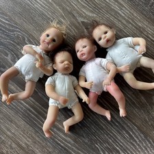 Lot of 4 Ashton Drake Galleries ADG Mini Baby Doll Newborns Life Like Silicone picture
