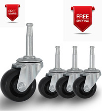 1-1/2 Inch Vintage Antique Swivel Caster Wheels, Rubber Casters 5/16 Inch x 1-1/ picture