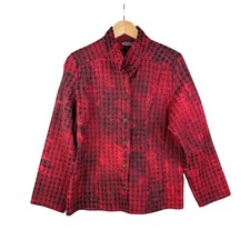 Chico's Textured Button Blazer Jacket size XL Red picture