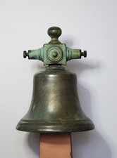 Antique 19th Century Brass or Bronze Ship's Bell ❦ Nautical picture