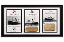 Titanic, Olympic, & Queen Mary Artifacts | Genuine Framed Relics 15x8 | w/ COAs picture