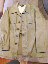 Vintage Halston Halsuede Neiman Marcus Shirt Jacket Mens M Sage Green 70s picture