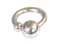 2g 1 inch Double Screwball Monster Dong Ball Prince Albert Jewelry Frenum Ring picture