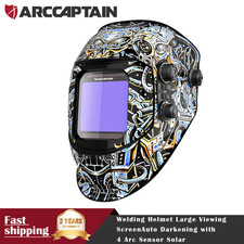 ARCCAPTAIN Large Viewing Auto Darkening Welding Helmet True Color Solar Powered picture