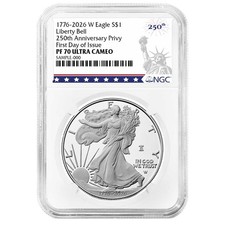 2026-W Proof $1 American Silver Eagle NGC PF70UC FDI 250th Liberty Label picture