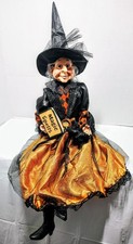 Broomstick Blvd. Halloween Sitting Witch w/ Magic Spells Book (Read Description) picture