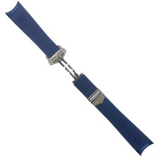 Black Rubber Watch Band Strap - 22mm Lug for TAG Heuer Aquaracer/Carrera Blue picture