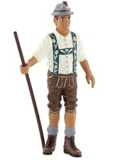 Bullyland Swiss Shepherd W Staff. Retired Made In Germany Hand Painted NWT 62639 picture