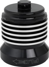 PC Racing Flo Spin-On Reusable Stainless Steel Oil Filter Black Polished Fins picture