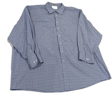 Roundtree & Yorke Gold Label Dress Shirt 20 34/35 Big Blue Poplin Non-Iron picture