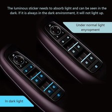 Blue Luminous Car Window Door Switch Sticker Car Interior Accessories Universal picture