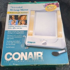 Vintage Conair 2000 NOS Two Sided Makeup Mirror 4 Light Settings Open Box Works picture