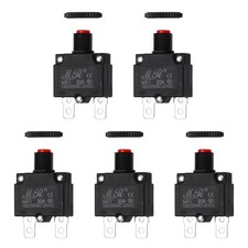 5 Pcs 20Amp 125/250V AC 32V DC Push Button Manual Reset Circuit Breaker Red picture
