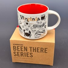 STARBUCKS Been There Series: Virginia VA - Red & Gold Holiday Coffee Mug 14oz picture