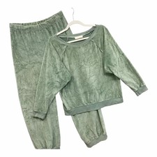 Suzie Kondi Velour Harem Tracksuit In Cotswold Green Lounge Quiet Luxury Sz M picture
