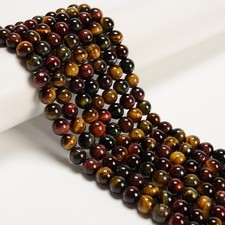 Multi-Color Tiger Eye Smooth Round Beads 4mm 6mm 8mm 10mm 12mm 15.5