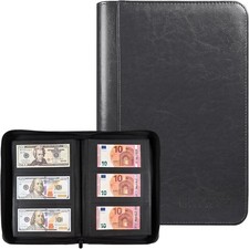Currency Album with 180 Pockets -  Expandable 3-Ring Binder Currency Organizer w picture