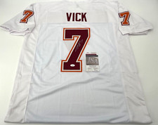 MICHAEL VICK VIRGINIA TECH SIGNED CUSTOM WHITE JERSEY JSA WITNESS COA VT HOF picture