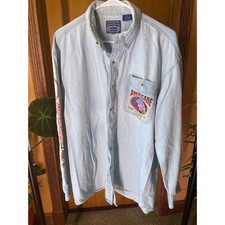 Vintage 2003 Americade Lake George NY Denim Shirt Mens XL AllSport Bikercore Y2K picture