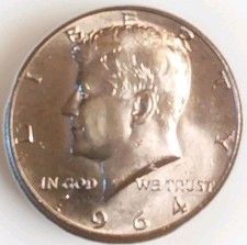 90% Silver 1964 JFK Kennedy Half Dollar Brilliant Uncirculated (BU) Free Post picture