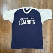 VTG 70s/80s Collegiate Pacific Single Stitch University of Illinois T Shirt XL picture