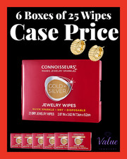 6PK Connoisseurs Jewelry Cleaning Dry Wipes Gold Silver Disposable ONLY $11.65ea picture