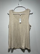 Maurices Women's Sleeveless V-Neck Tan Rayon Tank Top Size XXL NEW picture