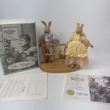 Vtg 1991 Robert Raikes Original Wood Easter Bunnies The Hopkins Orig Box and COA picture