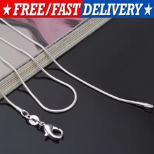 Men&Women's 925 Sterling Silver Tarnish-Free Italian Snake Chain Necklace 16-24* picture