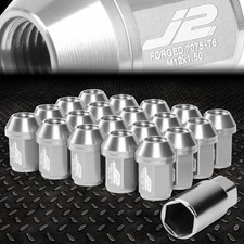 J2 ENGINEERING 7075 ALUMINUM M12X1.5 20PCS 35MM CLOSE-END LUG NUT+ADAPTER SILVER picture