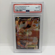 2012 Pokemon B & W FULL ART/ RESHIRAM EX NEXT DESTINES #95 PSA 8 picture