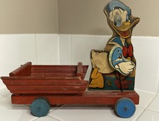 1930s FISHER PRICE #432-532-WALT DISNEY DONALD DUCK WOODEN PULL TOY—RARE,ANTIQUE picture